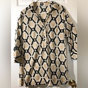 New York & company tunic style long shirt sheer cover up size Large Preowned